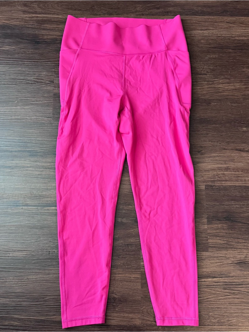 Gapfit Leggings 7/8 Hot Pink High Waist Pockets size Large 25” inseam Gym Casual